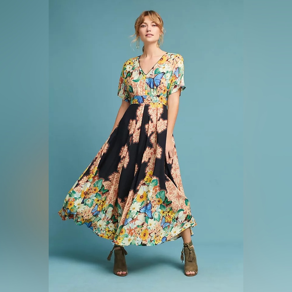Farm Rio Anthropologie Spring Butterfly Dress
